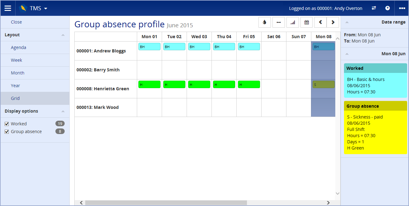Group absence options
