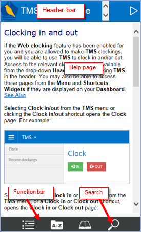 Help screen
